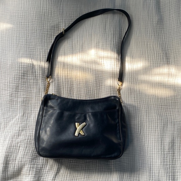 Paloma Picasso Handbags - Paloma Picasso Dark Blue Leather Shoulder Bag